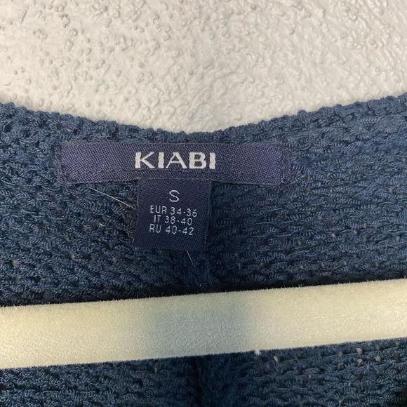 Kiabi Knit Sweater Size Small Navy Blue Three Quarter Sleeves V-Neck - Picture 3 of 9